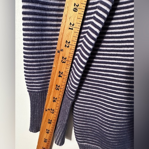 ANTHROPOLOGIE Daily Practice SM White Blue Striped SOFT Knit Sweater Dress Tunic - Picture 11 of 12